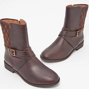 Gently Used size 7.5 Vionic Brown Leather short (half calf length) boots